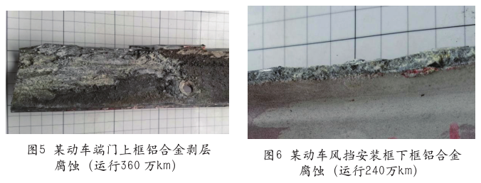 某動車端門上框鋁合金剝層腐蝕.png